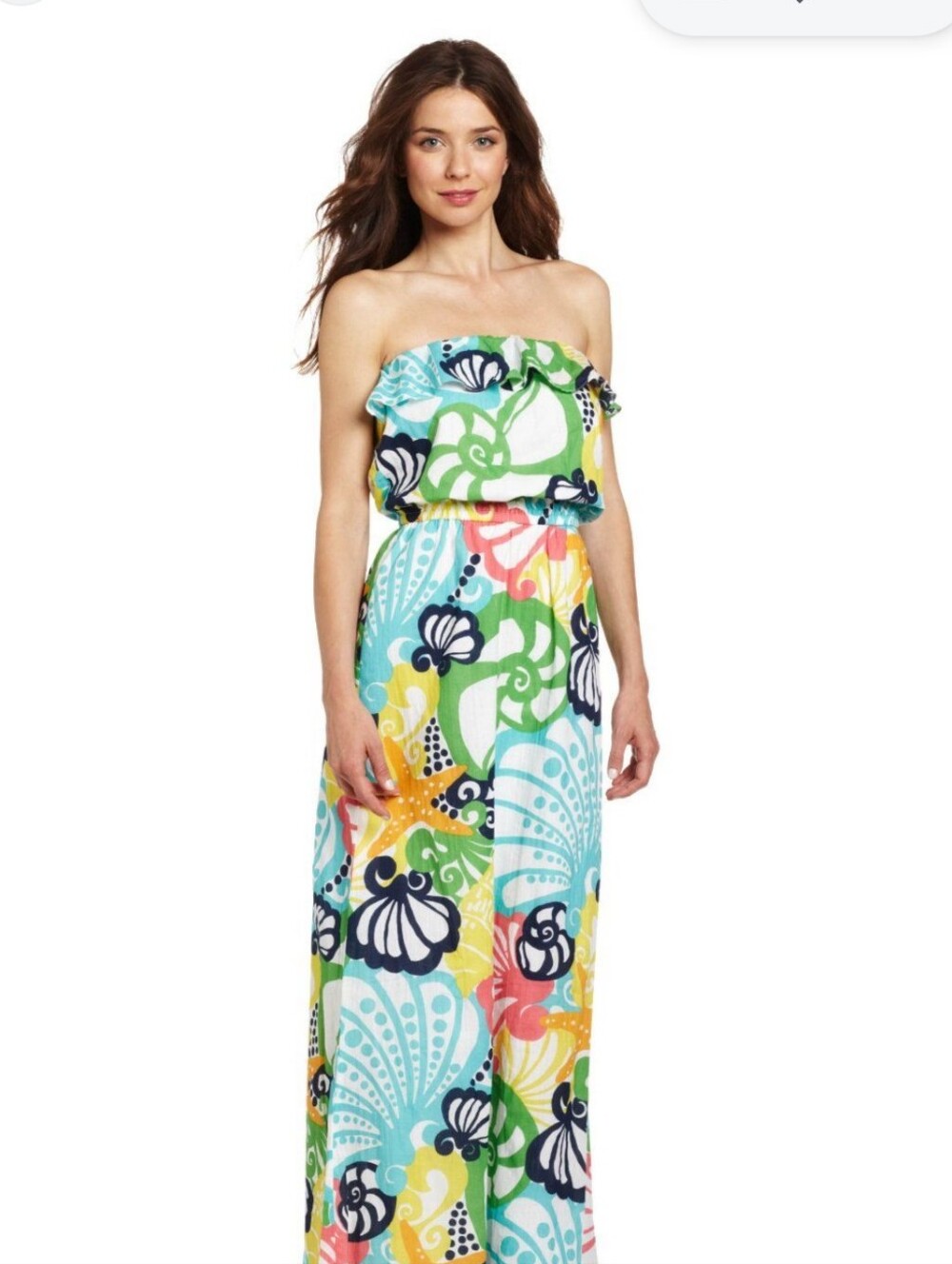 Lilly Pulitzer Strapless Maxi Dress Elastic Top And Waist- Chiquita Bonita Print
